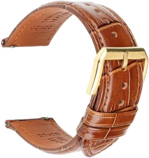 Leather Watchband Quick Release Watch Strap Band Bracelets Belt Black Brown Butterfly Buckle Replacement 18-24mm