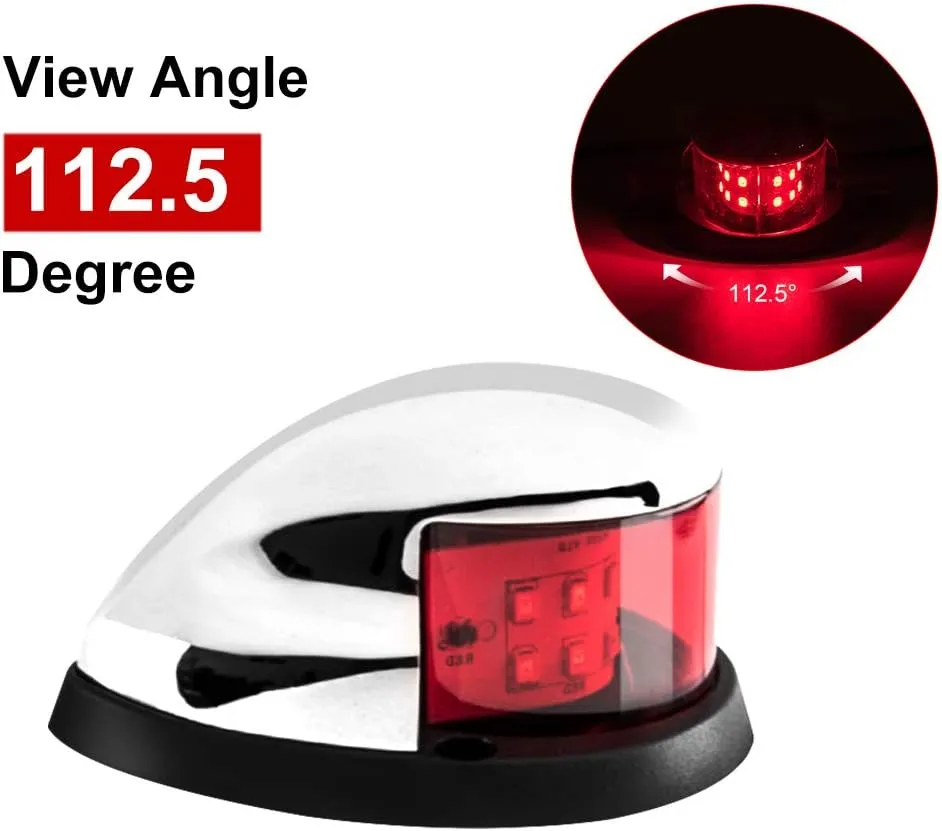 LED Boat Navigation Light Red and Green LED Marine Navigation Light Boat Bow Light for Pontoon and Small Boat (Silver)