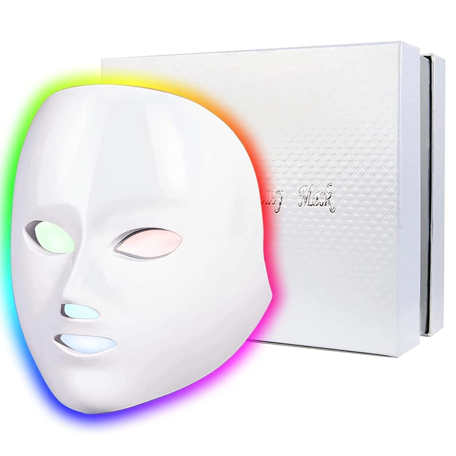 LED FACE MASK Red Light Therapy for face, Led Face Mask Light Therapy At Home, White 3
