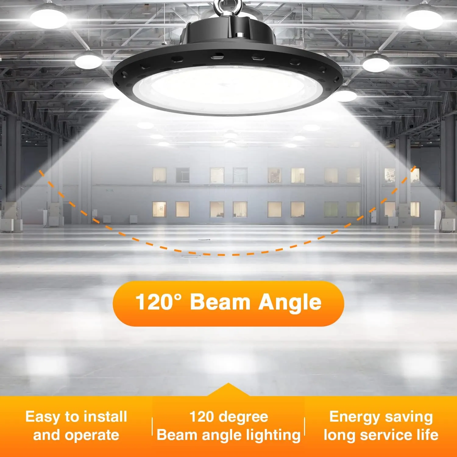 Led High Bay Light 240W 36000LM 0-10V Dimmable Eqv.1000W HPS/MH High Bay Led Shop Lights 5000K UFO Lights LED for Workshop Warehouse Factory
