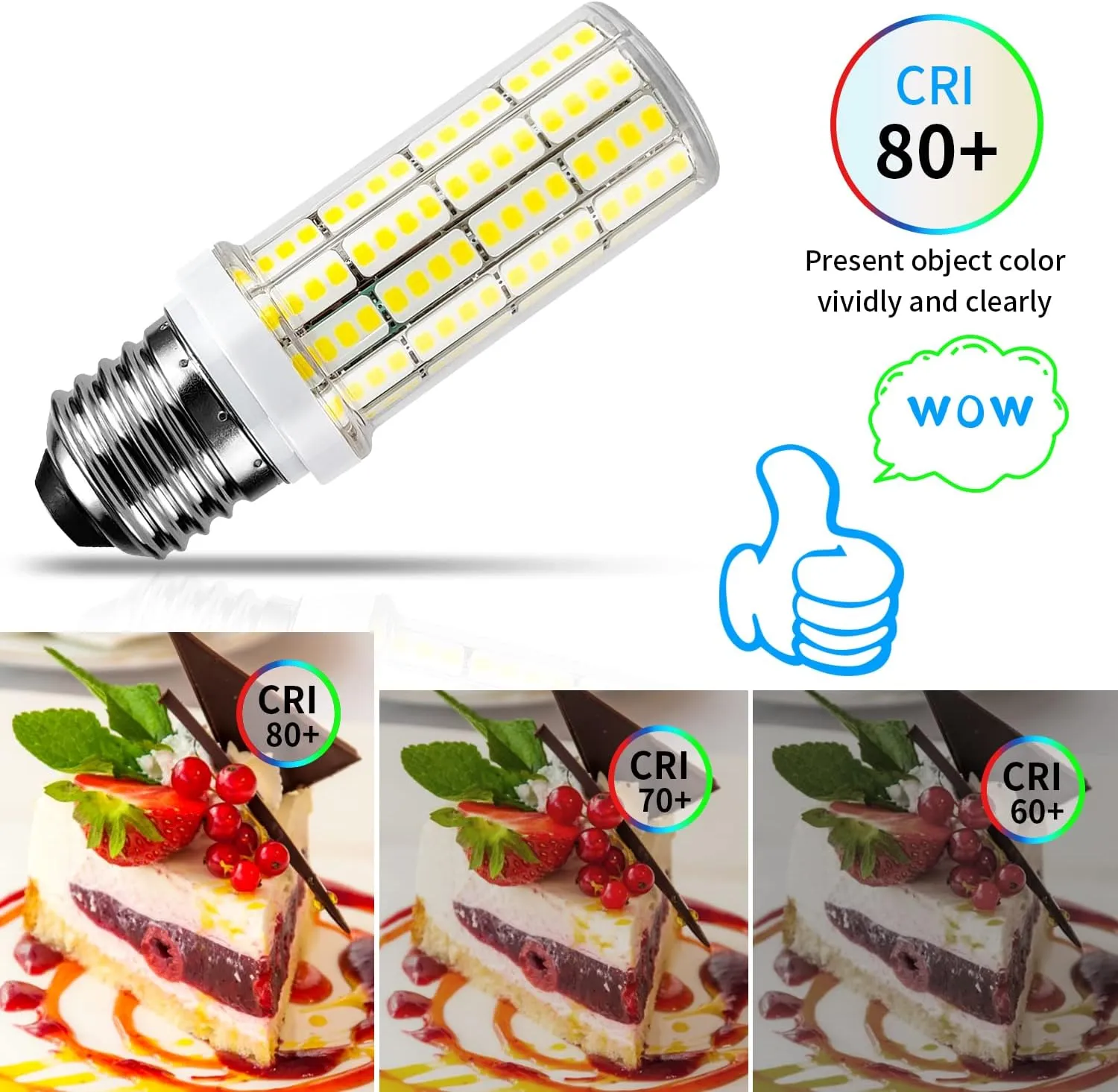 Led Light Bulb 6pcs 200w Equivalent 2500 Lumen 5000k Cool Daylight White 20w Super Bright Led Bulb E26/E27 Base Waterproof led Corn Light Bulb for Home Garage Warehouse Indoor Outdoor LEDs Corn Bulbs