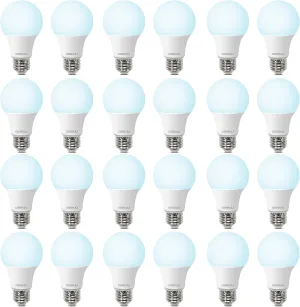 LED Light Bulbs Daylight 5000K, E26 Light Bulb 60W Equivalent, 800LM 8.5 Watt, Non-Dimmable A19 Light Bulbs with E26 Medium Base, 24 Pack