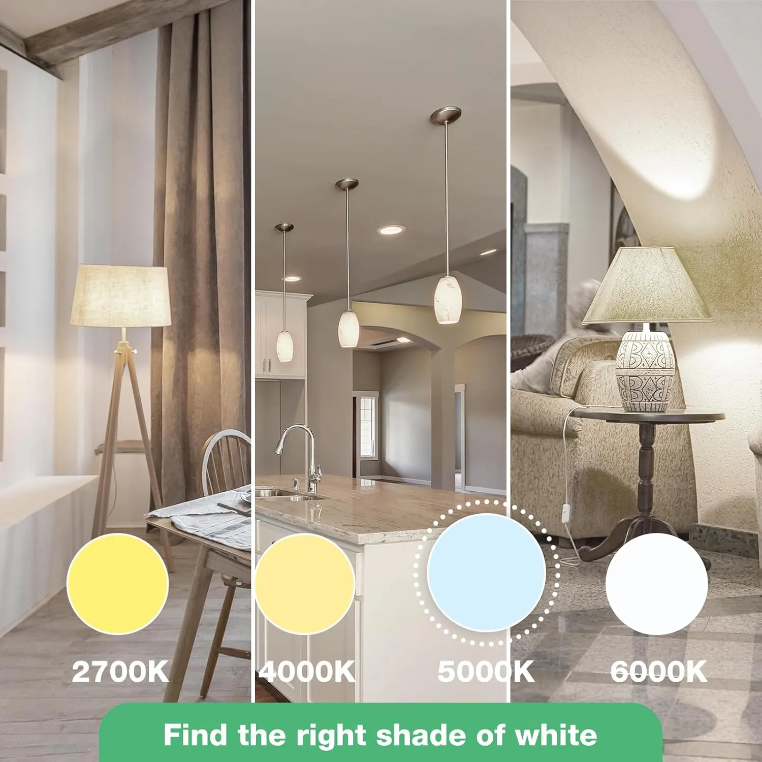 LED Light Bulbs Daylight 5000K, E26 Light Bulb 60W Equivalent, 800LM 8.5 Watt, Non-Dimmable A19 Light Bulbs with E26 Medium Base, 24 Pack