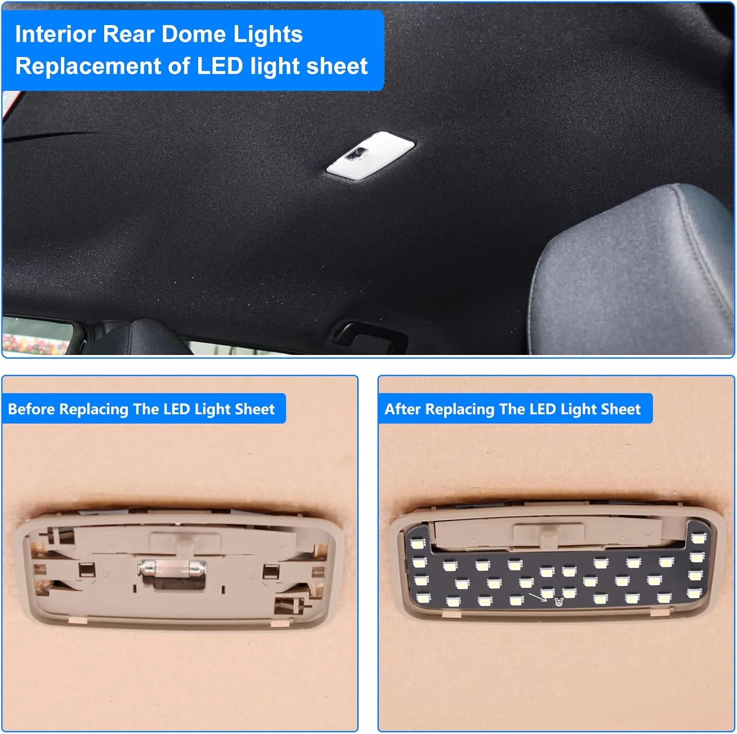 LED Light,Interior Dome Lighting Upgraded Accessory,6000K Pure White Light,Brightness Can Adjust,For Toyota Tacoma(3rd Gen,2016-2023),FJ Cruiser,4Runner,Rav4,Camry,Corolla,Highlander,Prius