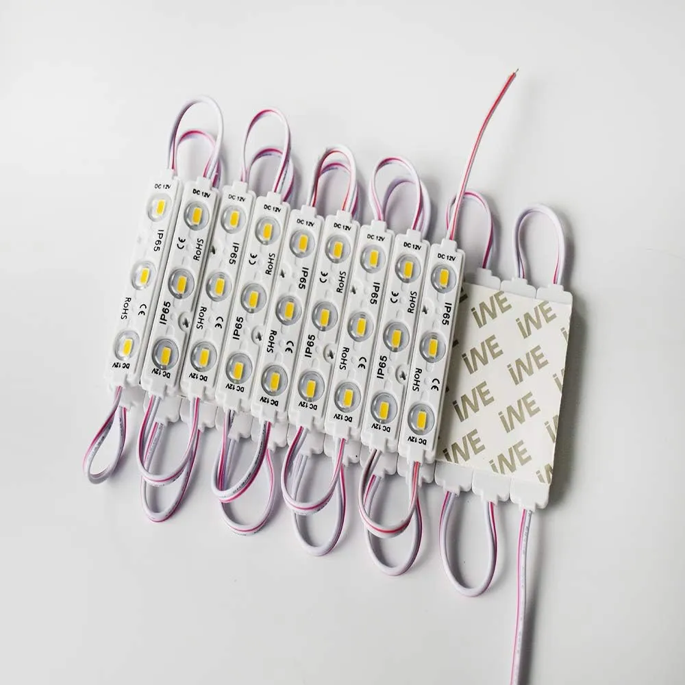 LED Module, 3000K LED Decorative Light 20pcs 9.8Ft 5730SMD 150LM Per LED Module Lights Decorative Light for Letter Sign Advertising Signs with Tape Adhesive Backside (Warm White Light)