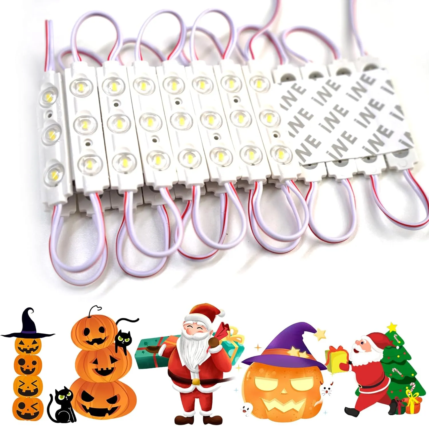 LED Module,TeiNewBy LED Lights for Inflatables White 20pcs 9.8 Ft 5730 SMD 150LM Per LED Module IP65 Waterproof Decorative Light for Advertising Signs with Tape Adhesive Backside(White Light)