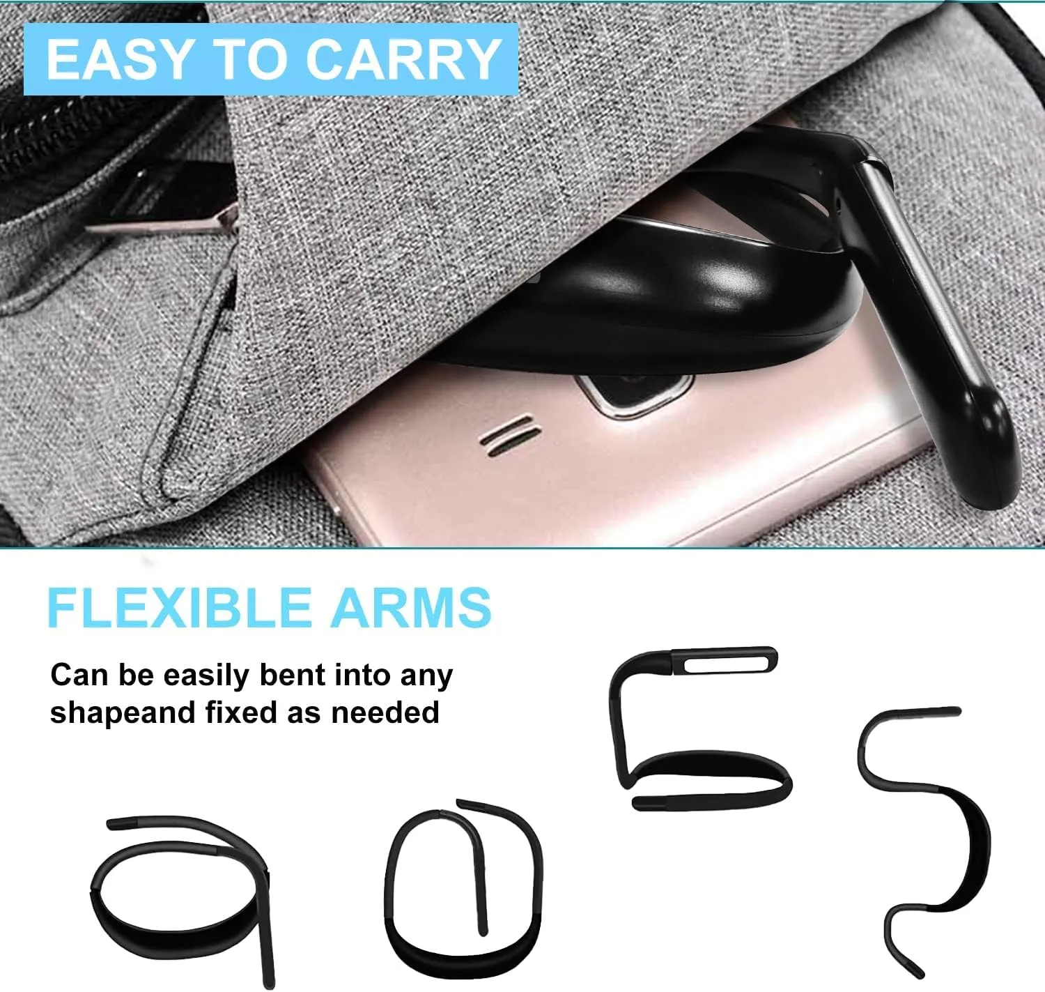 LED Neck Reading Light, Adjustable Brightness Desk Lamp, 3 Color Light with Bendable Arms, Suitable for Repairing, Night Running, Walking, Knitting, Camping (2PCS)