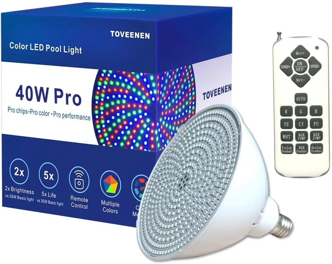 LED Pool Light Bulb for inground Pool - 120V 40W PRO Color Changing Pool Bulb Replacement for Pentair Hayward Pool Light Fixture