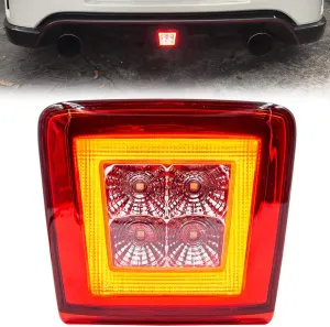 LED Rear Fog Light for 2009-2021 Nissan 370Z & 2013-2017 Juke Nismo 72-002-Red Clear Lens Red Brake Lights   Red Rear Fog Lights   White LED Backup Reversing Lamps