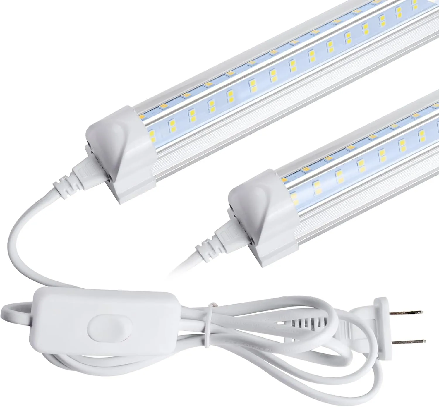 Led Shop Light 2ft, Led Shop Light,25W 6500K 3200LM Clear Cover,T8 LED Light Fixture,Ceiling and Utility Shop Lights, Linkable Light Fixture for Room, Garage, Workbench, Warehouse(2-Pack)