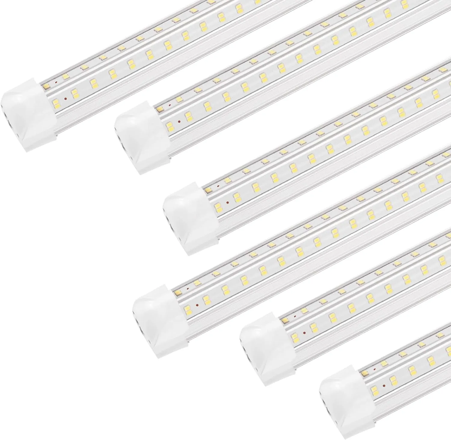 Led Shop Lights,50W 6500K 7000LM,LED Shop Lights for Workshop 4FT,4FT Integrated Fixture,V Shape,T8 Light Tube,Clear Cover, High Output,Plug in Led Light Linkable Integrated V-Shape(6-Pack)