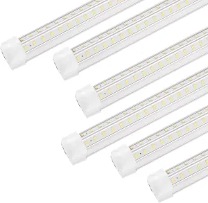 Led Shop Lights,50W 6500K 7000LM,LED Shop Lights for Workshop 4FT,4FT Integrated Fixture,V Shape,T8 Light Tube,Clear Cover, High Output,Plug in Led Light Linkable Integrated V-Shape(6-Pack)