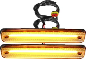 LED Side Marker Light 25952319 Front Turn Signal Lights Fender Sidemarker Lamps for Hummer H2 2003-2009 Clear Lens Amber LED Light 1 Pair
