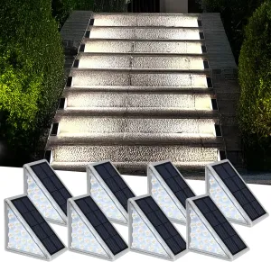 LED Solar Step Lights Waterproof Outdoor Stair Lights, Solar Deck Light Outdoor Decor IP67 Solar Lights for Yard, Patio, Garden, Walkways, Front Door, Pathway, Driveway (8)