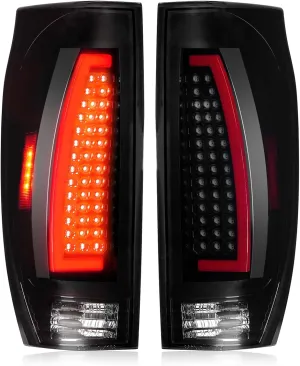 LED Tail Lights Assembly 2002-2006 Fit for Chevy Avalanche 1500/2500 (4-Door Crew Cab) Rear Taillight, Black Housing Smoked Lens