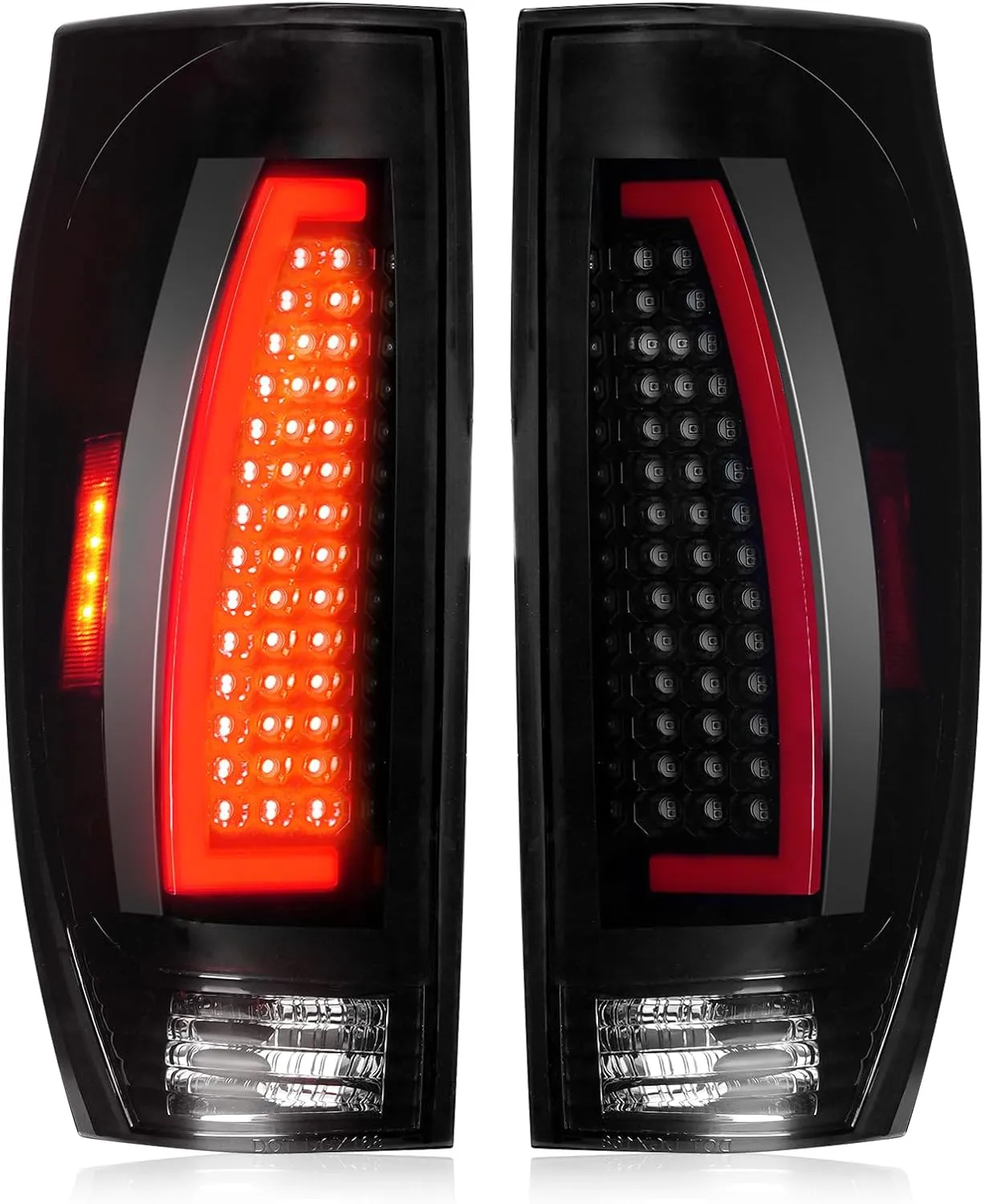 LED Tail Lights Assembly 2002-2006 Fit for Chevy Avalanche 1500/2500 (4-Door Crew Cab) Rear Taillight, Black Housing Smoked Lens