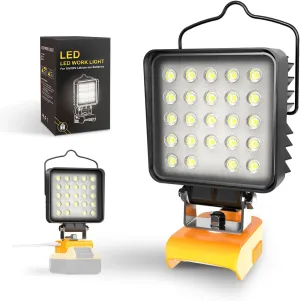 LED Work Light for Dewalt 20v Max Battery - LANKA 54W 7600LM Flashlight Tools Cordless Work Light w/USB & Type C Charging Port Upgraded Low Voltage Protection Flood Light Fathers Day Dad Presents