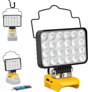 LED Work Light for DeWALT Battery: Ecarke 20v Work Light with Low Voltage Protection - 88W 8800Lumen Battery Light Portable Light USB&Type-C Charging Port Cordless Light for Job Site Lighting/Outdoor