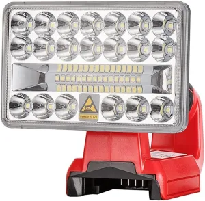 LED Work Light for Milwaukee M18B2 18V Battery,18W 2000LM Cordless Flood Battery Light with 90°Rotating/USB Port/Low Voltage Protection/5" Zinc Alloy Heat Dissipation Lamp Head for Workshop(No Battery