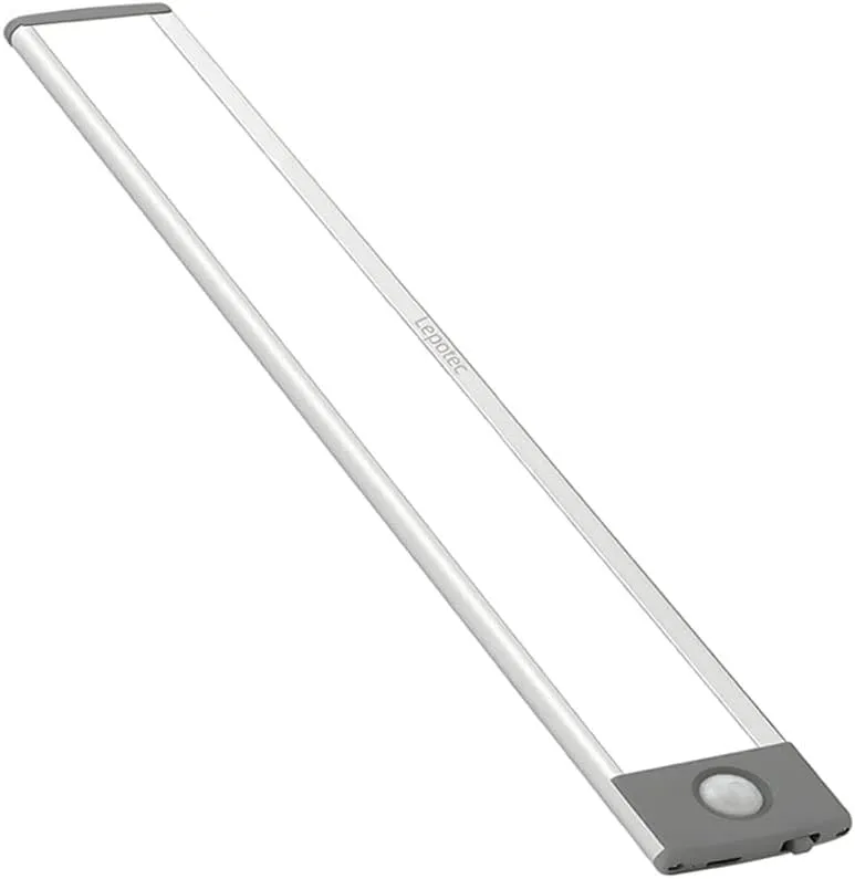 LEPOTEC 30 LED Under Counter Closet Lighting, Pantry Light, LED Motion Sensor Cabinet Light Battery Powered Operated Light 1800mah Rechargeable Wireless Motion Sensor Closet Light (1 Pack)