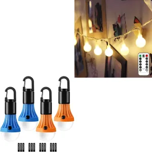 Lepro Bundle - Hanging Tent Light Blubs for Camping & Battery Operated Globe String Lights with Remote