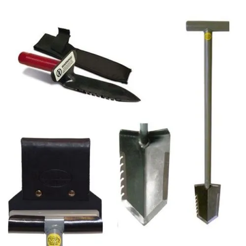 Lesche Combo w/ Serrated T-Handle Shovel, Right Serrated Digging Tool   Holster