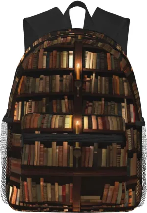Library Bookshelf Book Print Lightweight And Comfortable Duffel Bag, Casual Daypack, Multipurpose Backpack