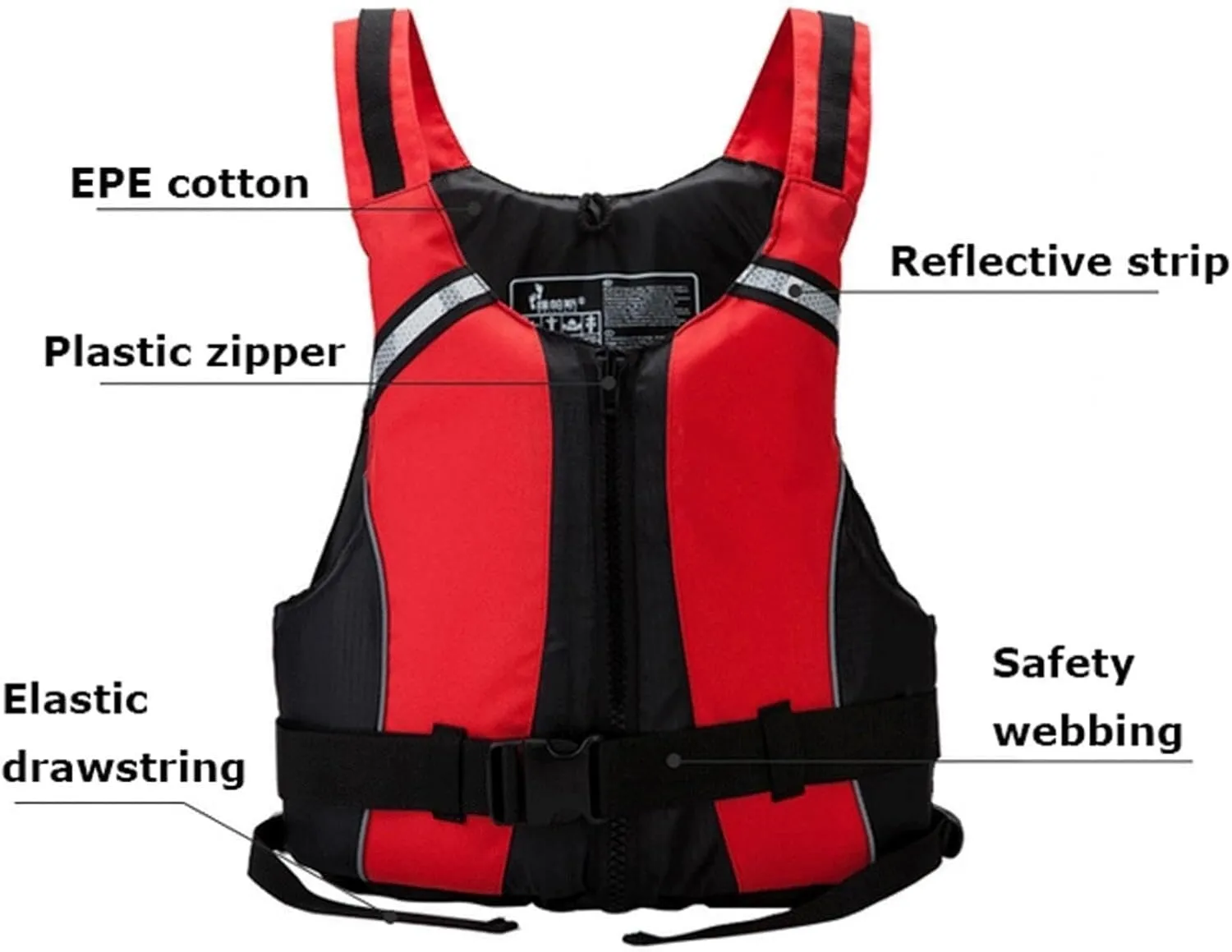 Life Jackets with Adjustable Safety Strap and Zipper, Float Jacket for Kayaking Boating Fishing