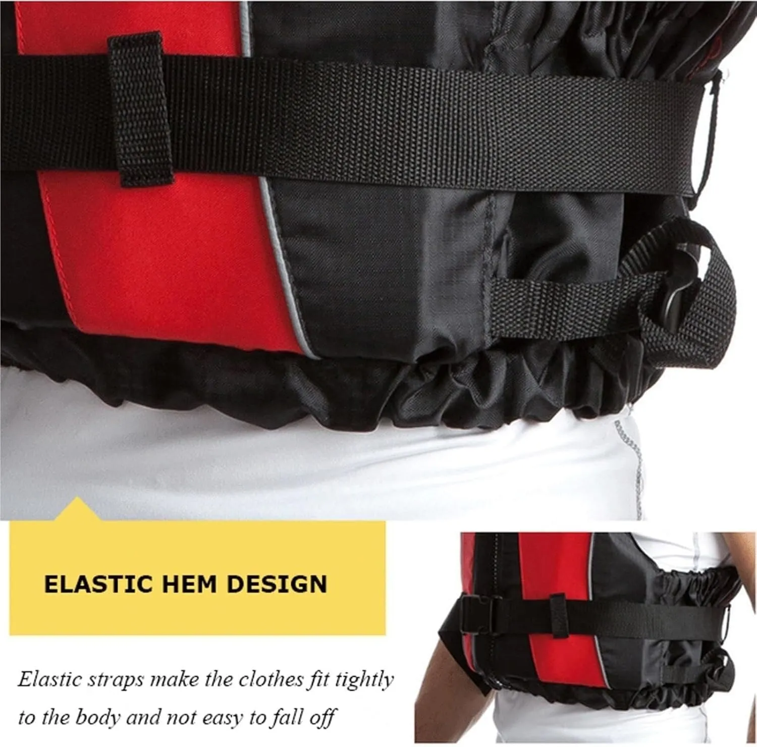 Life Jackets with Adjustable Safety Strap and Zipper, Float Jacket for Kayaking Boating Fishing