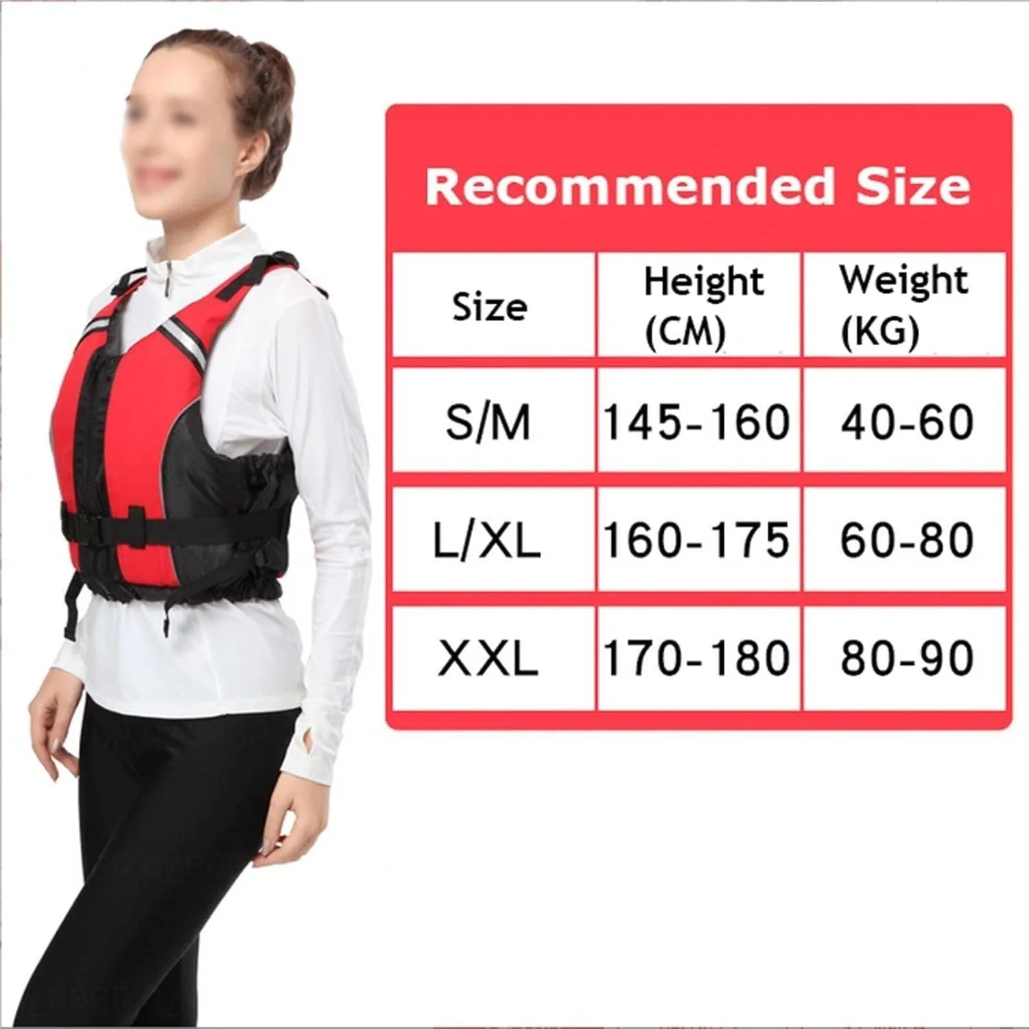 Life Jackets with Adjustable Safety Strap and Zipper, Float Jacket for Kayaking Boating Fishing