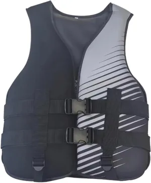 Life Jackets with Adjustable Waistband and Zipper, Buoyancy Aid for Boating Fishing Surfing(Black A,XX-Large)