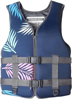 Life Jackets with Adjustable Waistband and Zipper, Buoyancy Aid for Boating Fishing Surfing(Blue A,Medium)