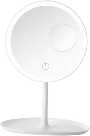 LIFKOME 1Set Tabletop LED Makeup Mirror with Color Light Settings Magnification and Brightness for Makeup Any Lighting Vanity Mirror for Women White