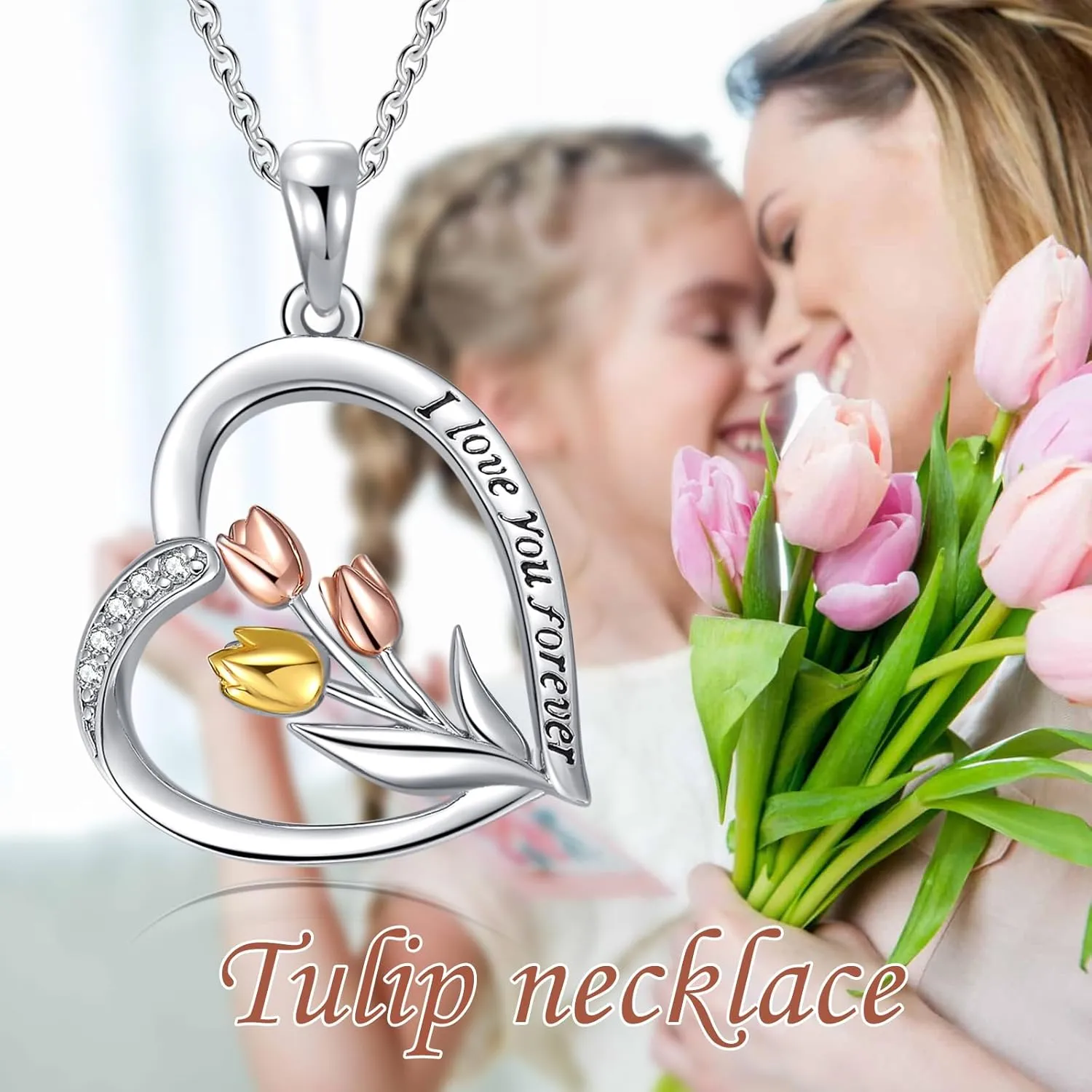 Lily/Tulip/Mountain/Horseshoe Necklace S925 Sterling Silver Jewelry Gifts for Women