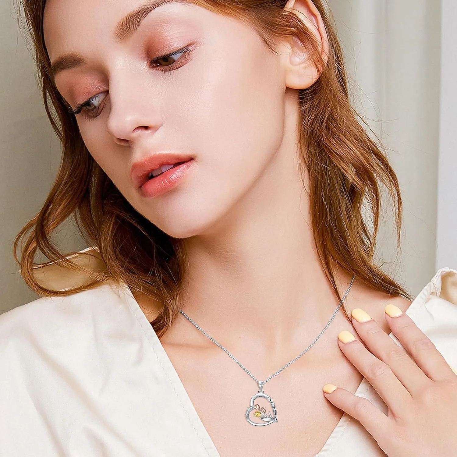 Lily/Tulip/Mountain/Horseshoe Necklace S925 Sterling Silver Jewelry Gifts for Women