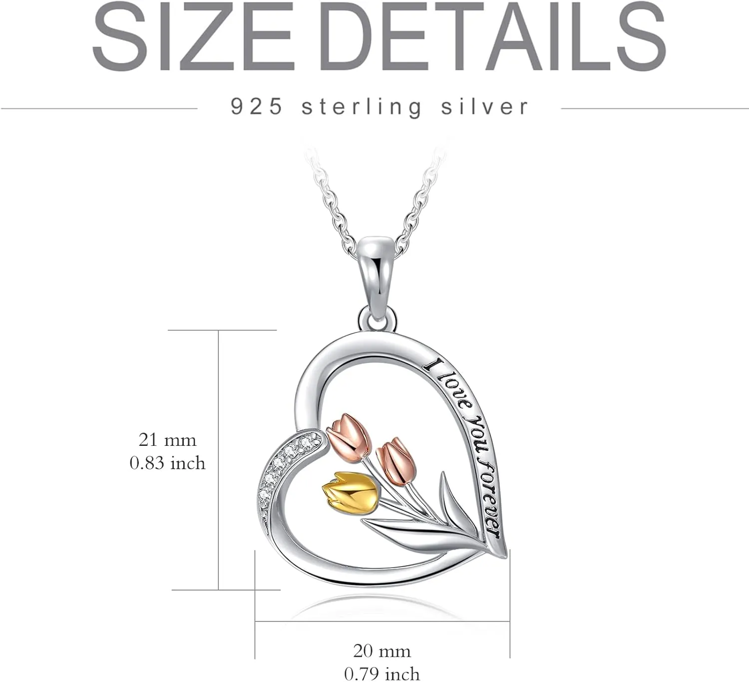 Lily/Tulip/Mountain/Horseshoe Necklace S925 Sterling Silver Jewelry Gifts for Women