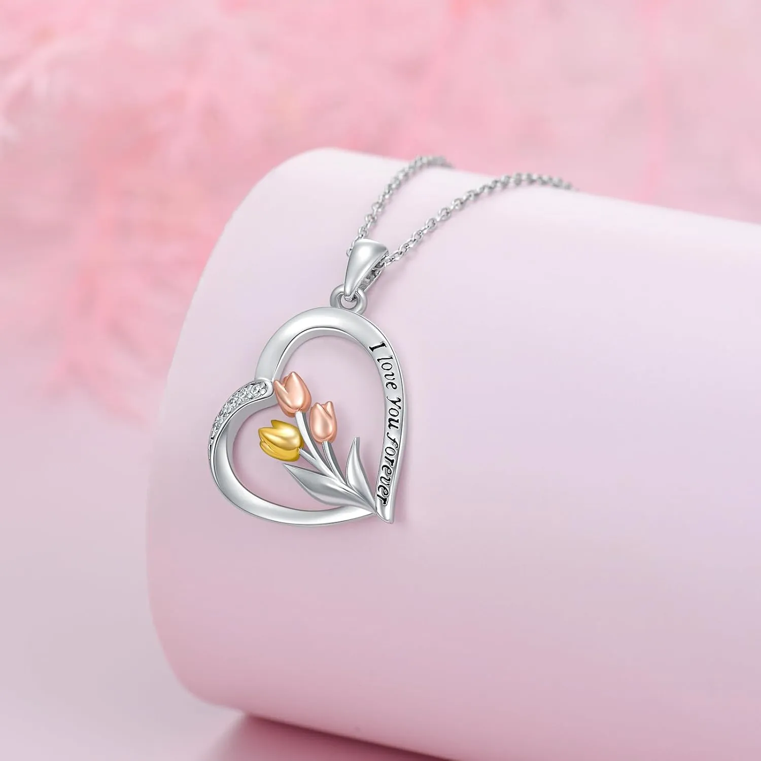 Lily/Tulip/Mountain/Horseshoe Necklace S925 Sterling Silver Jewelry Gifts for Women