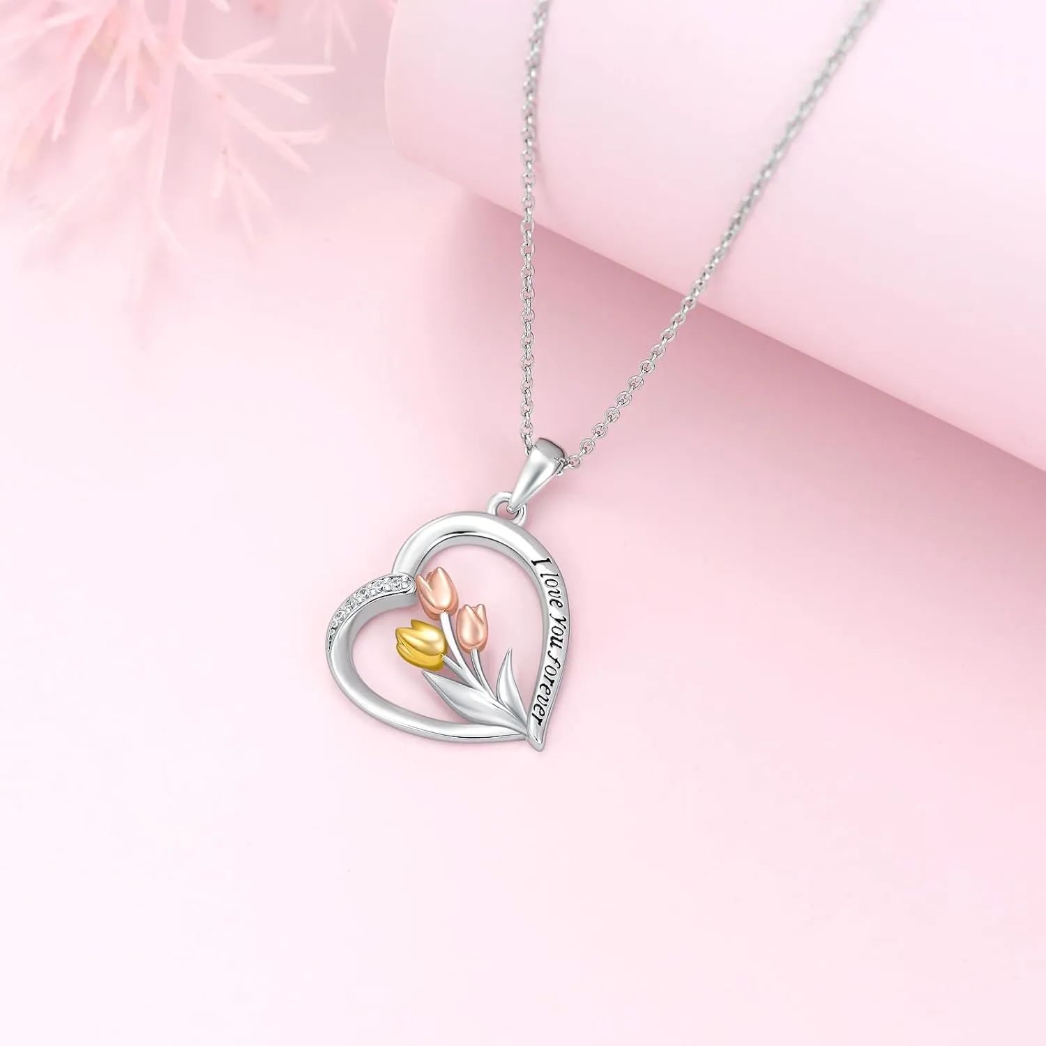 Lily/Tulip/Mountain/Horseshoe Necklace S925 Sterling Silver Jewelry Gifts for Women