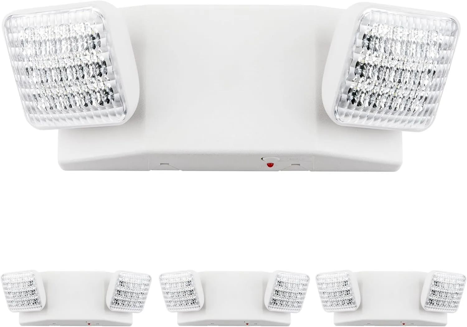LIT-PaTH LED Emergency Lighting Fixtures with 2 LED Heads and Back Up Batteries- US Standard Exit Light, UL 924 and CEC Qualified, 120/277 Voltage, 4-Pack