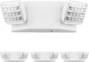 LIT-PaTH LED Emergency Lighting Fixtures with 2 LED Heads and Back Up Batteries- US Standard Exit Light, UL 924 and CEC Qualified, 120/277 Voltage, 4-Pack