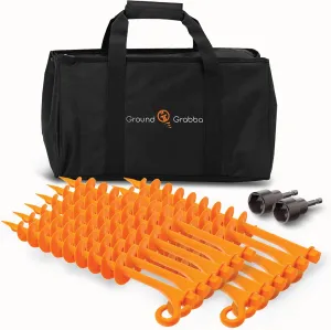 Lite - Orange-Tent Stakes - 15 Piece Tent Stakes for Sand | Tent Stakes | Screw in Earth Ground Anchors for Maximum Grip and Longevity in Soft Surfaces