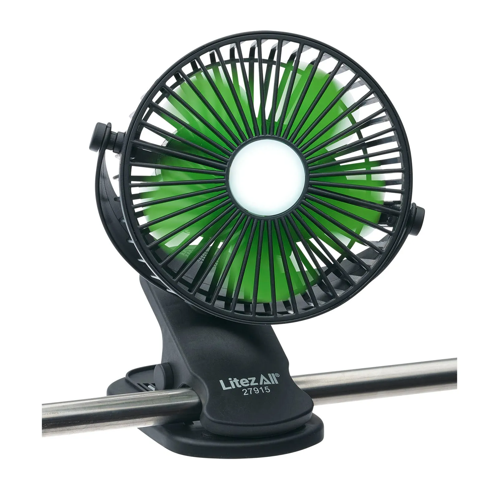 LitezAll Rechargeable Clip On Fan with Light