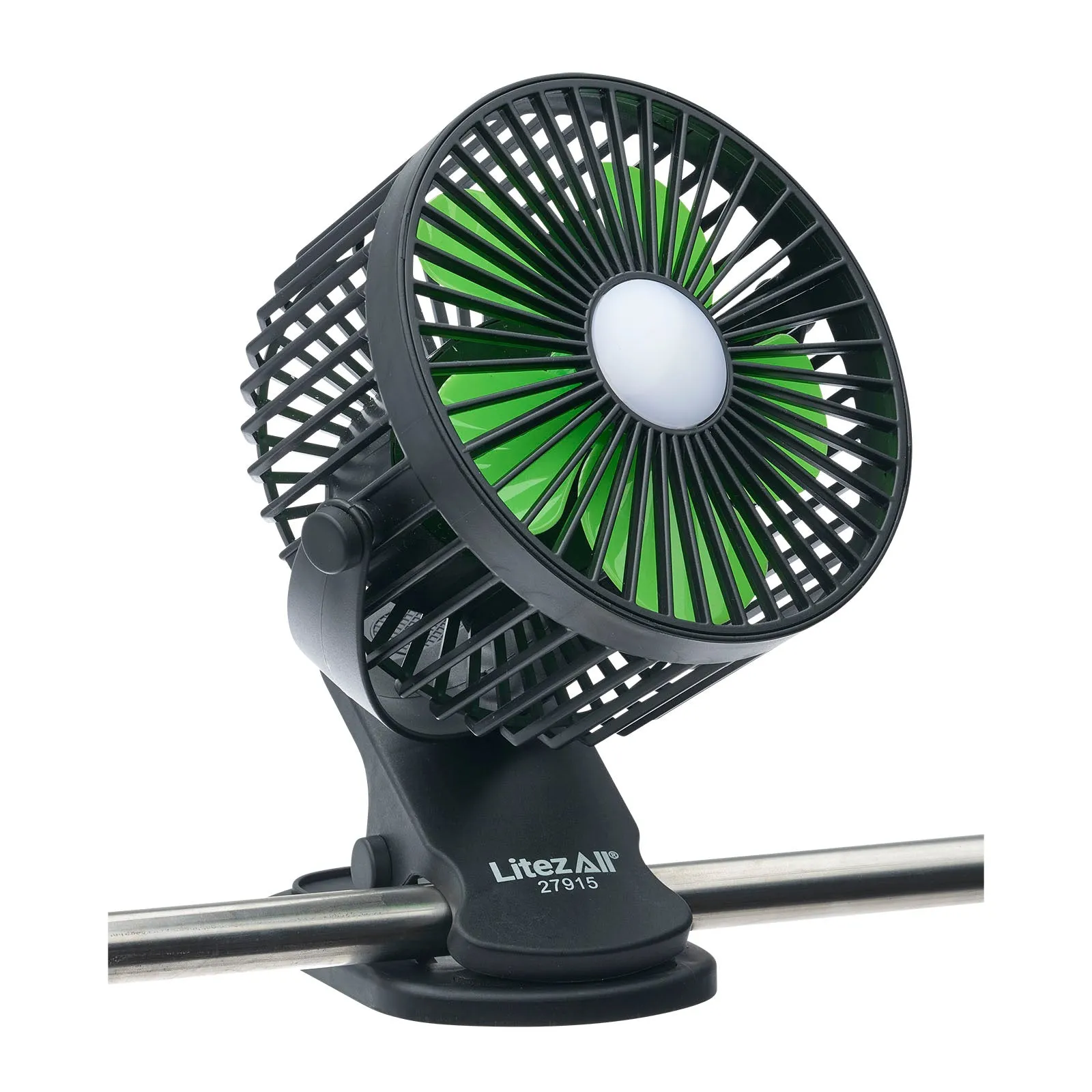 LitezAll Rechargeable Clip On Fan with Light