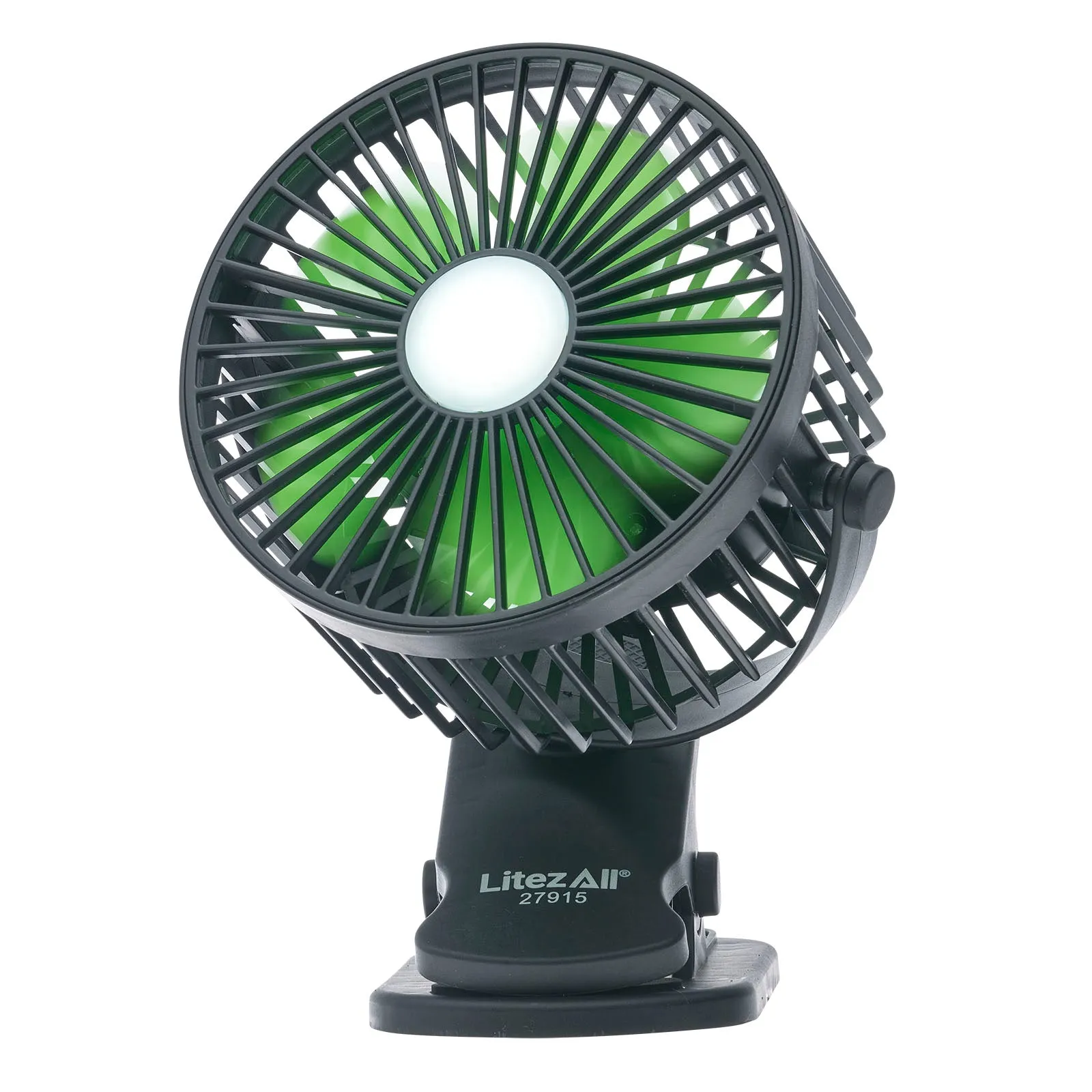 LitezAll Rechargeable Clip On Fan with Light