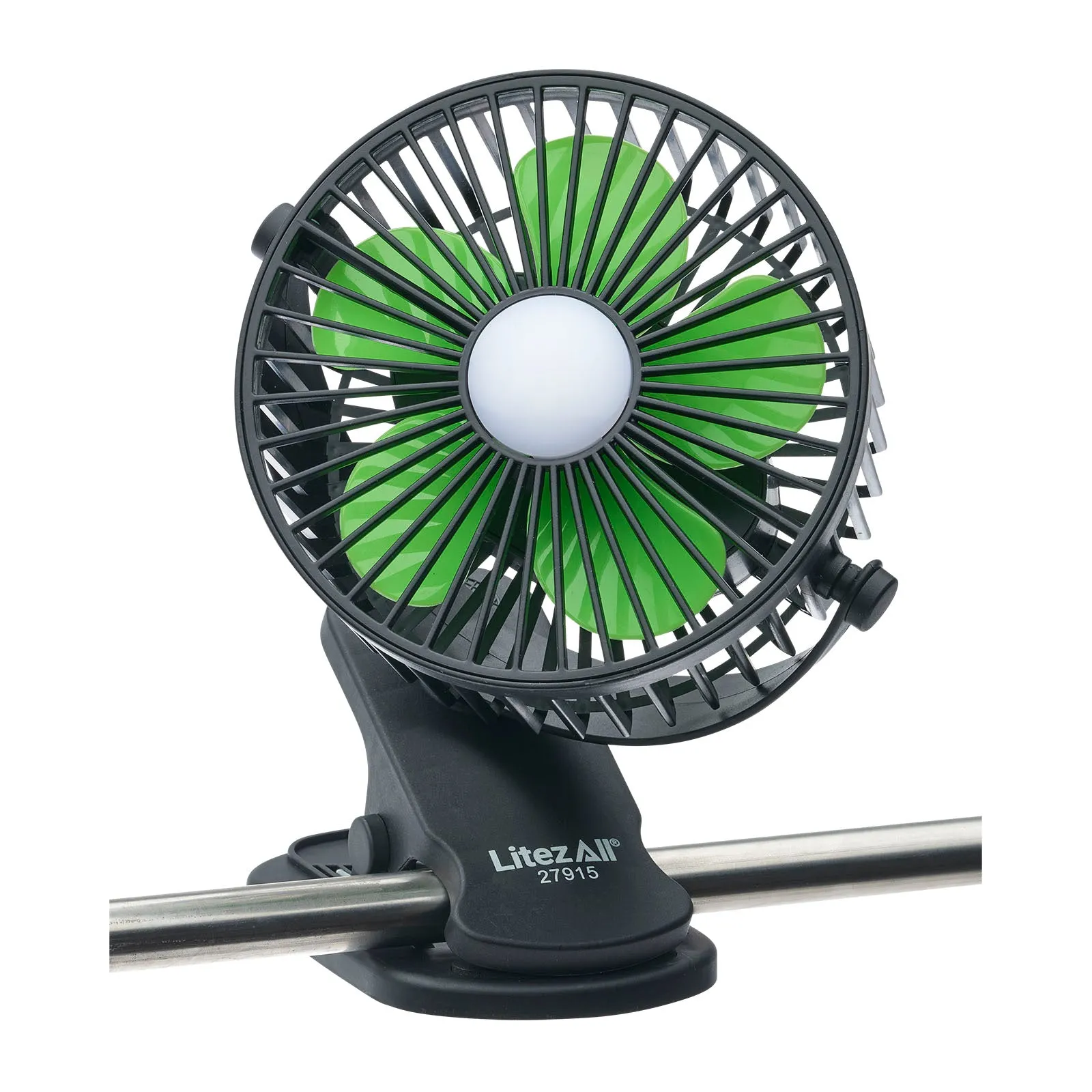 LitezAll Rechargeable Clip On Fan with Light