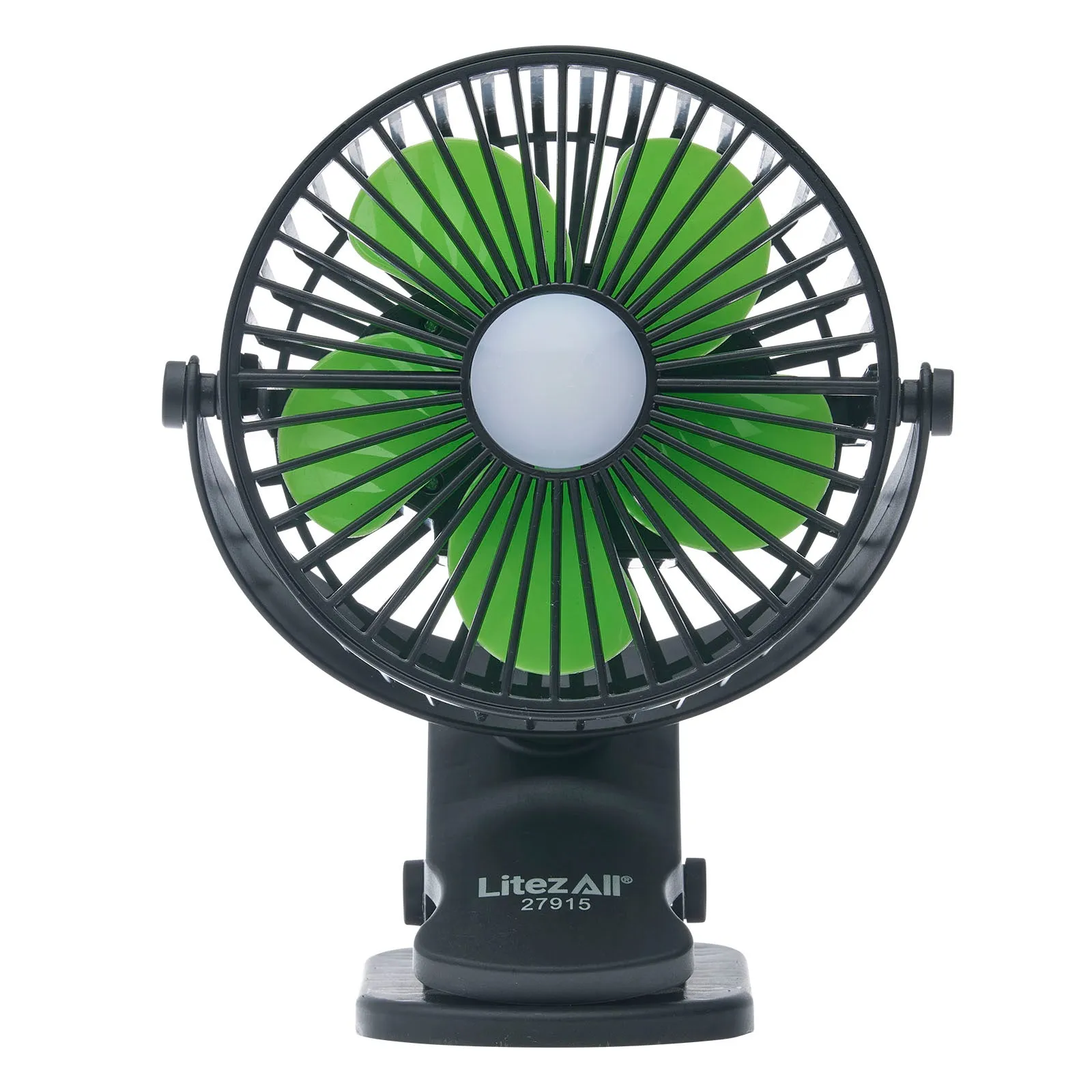 LitezAll Rechargeable Clip On Fan with Light