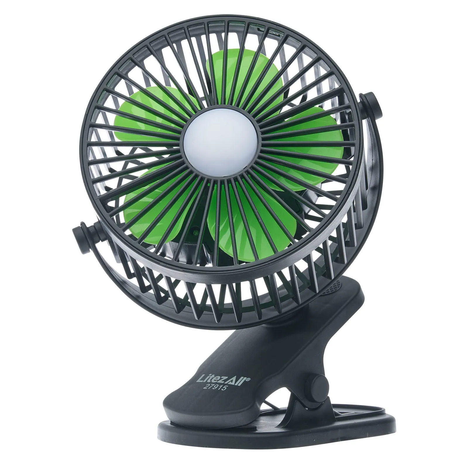 LitezAll Rechargeable Clip On Fan with Light
