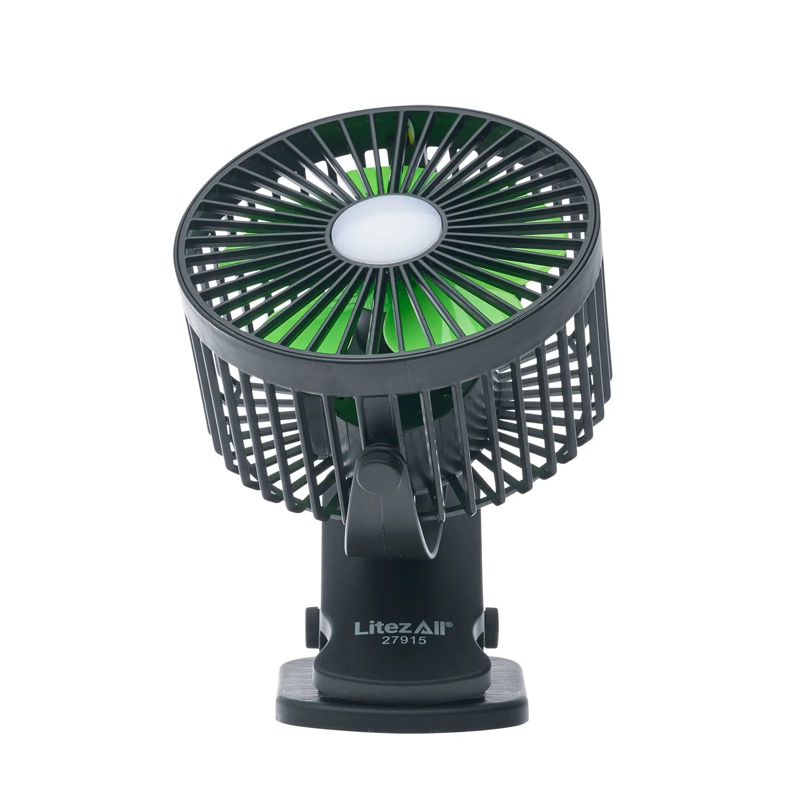 LitezAll Rechargeable Clip On Fan with Light