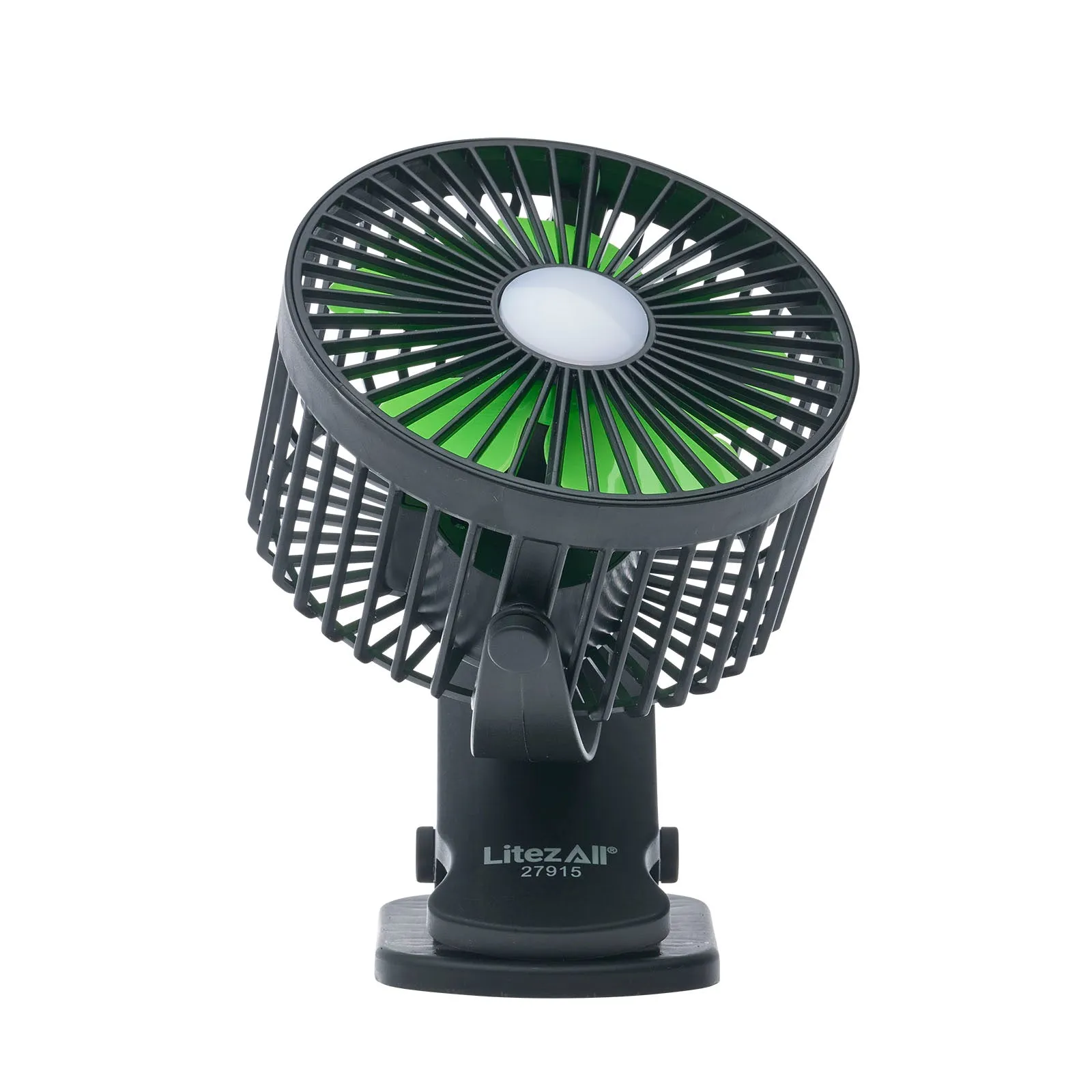 LitezAll Rechargeable Clip On Fan with Light