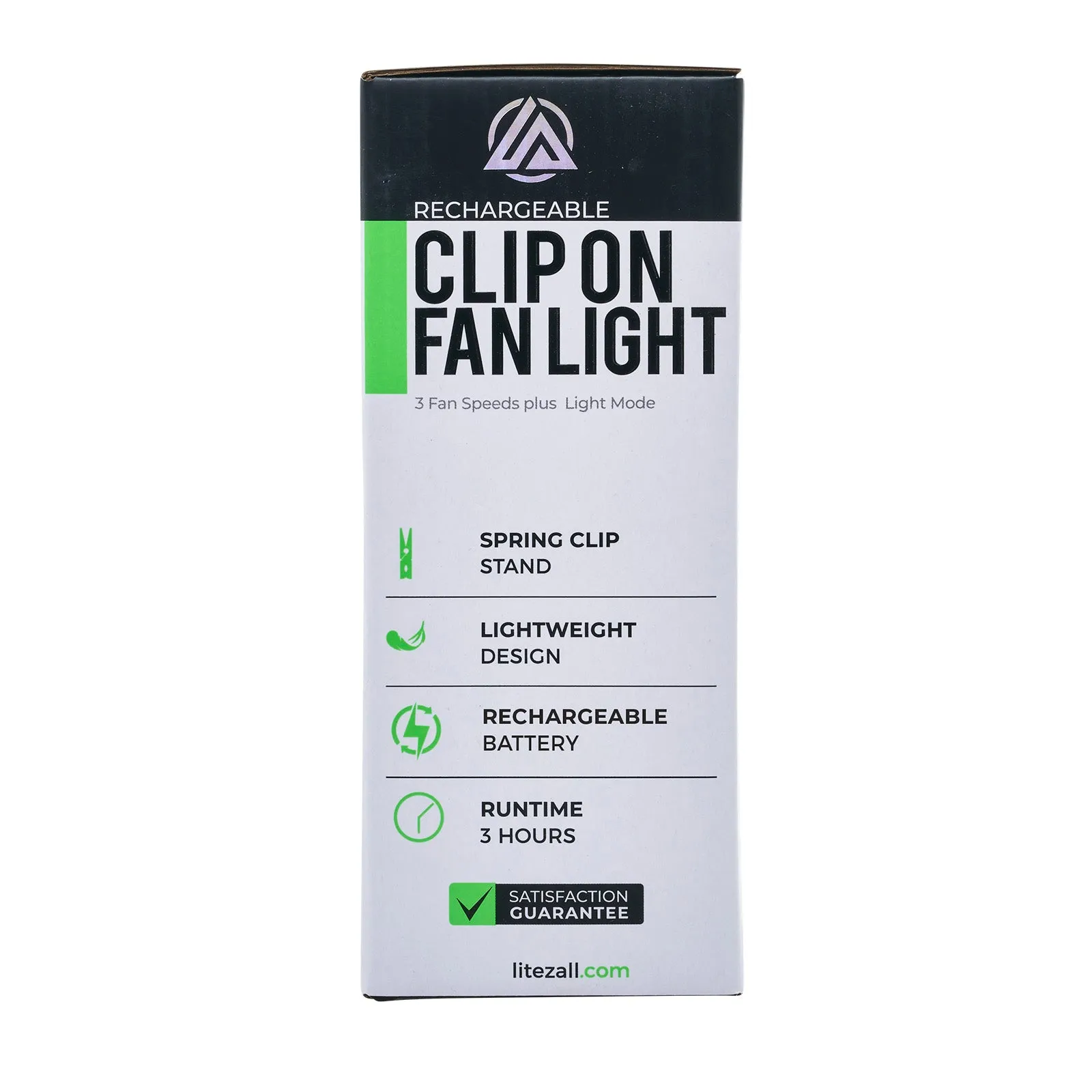 LitezAll Rechargeable Clip On Fan with Light